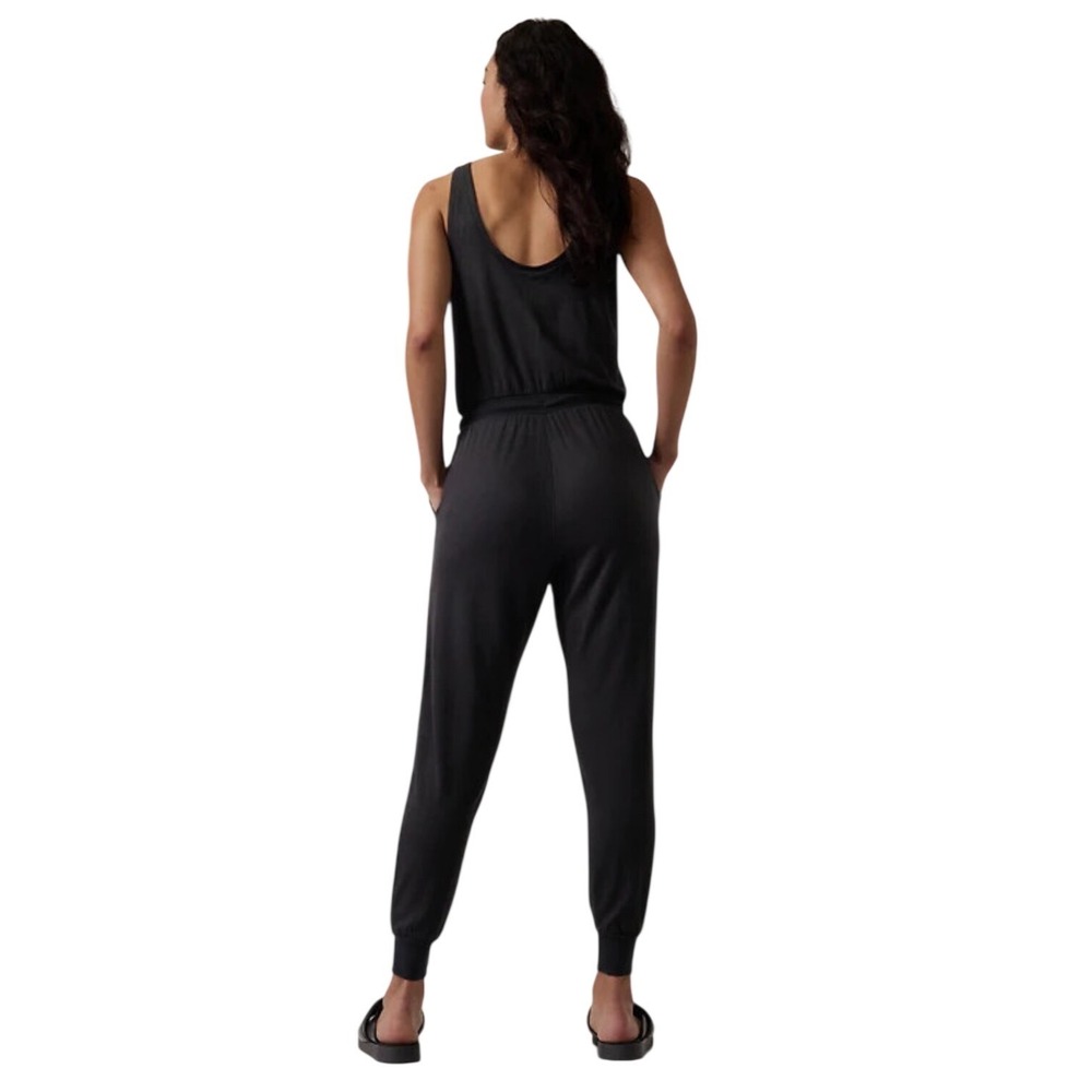 Athleta Balance Soft Tencel Black Sleeveless Jumpsuit XS NWT $98 - Picture 2 of 7
